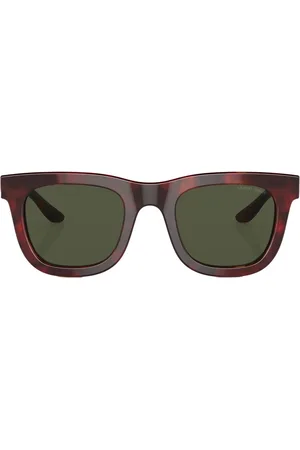 Giorgio Armani Solbriller med skildpaddeeffekt og rundt stel