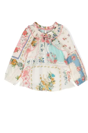 ZIMMERMANN Blomstret bluse med flæsedetalje