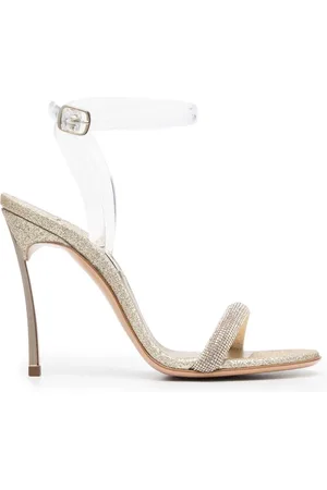 Casadei 109mm lædersandaler med glimmer