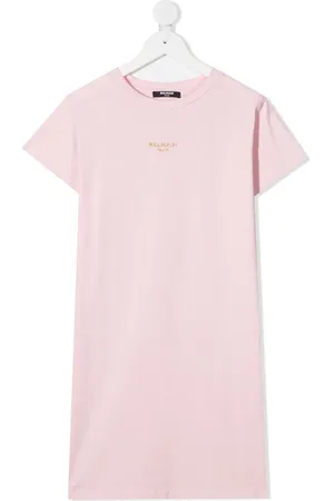 Balmain TEEN T-shirt-kjole med broderet logo