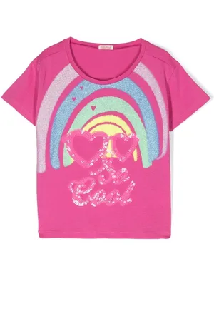 Billieblush T-shirt med regnbuemotiv og pailletter