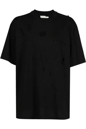Feng Chen Wang T-shirt i bomuld med udskæringsdetaljer
