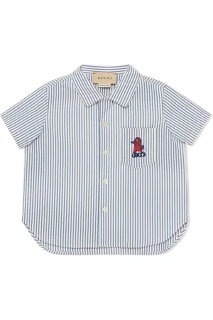 Gucci Stribet skjorte med broderet motiv