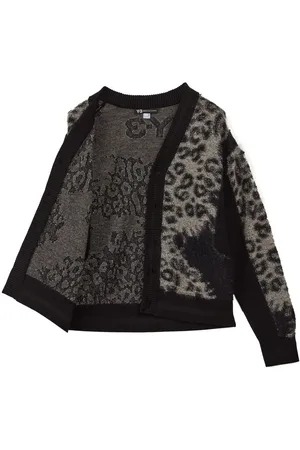 Y-3 Cardigan med knapper og leopardtryk