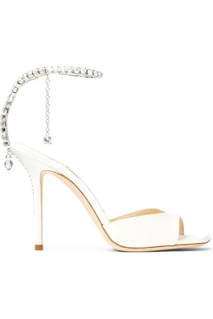 Jimmy Choo Saeda 100mm-sandaler med krystaludsmykket rem