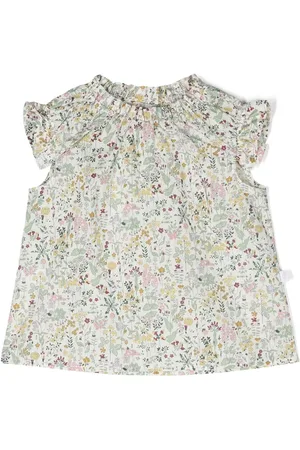 Il gufo Blomstret bluse med flæsedetalje