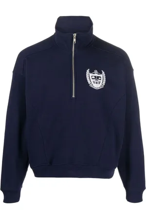 Sporty & Rich Sweatshirt med logotryk og lynlås
