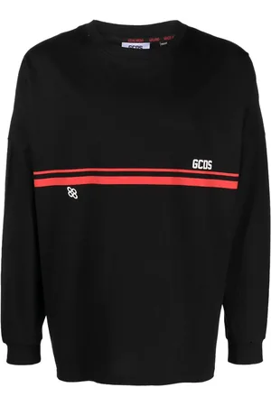 GCDS Stribet sweatshirt med logotryk