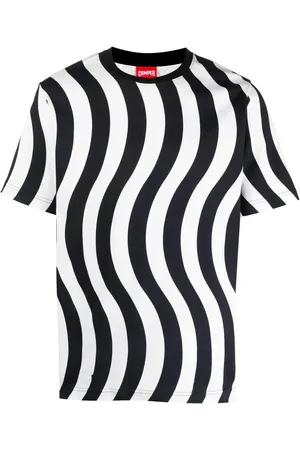 Camper T-shirt med korte ærmer og bølget tryk