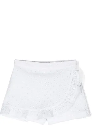PHILOSOPHY DI LORENZO SERAFINI Broderet shorts med flæsekant