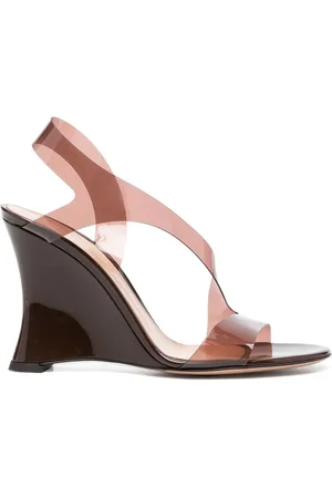 Gianvito Rossi 100mm sandaler med transparente paneler og kilehæl