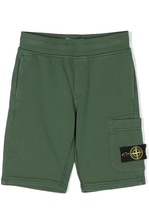 Stone Island Shorts - Compass-logo cotton track shorts