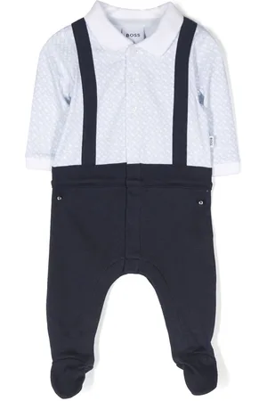 HUGO BOSS Baby Sparkedragter - Two-tone stretch-cotton romper