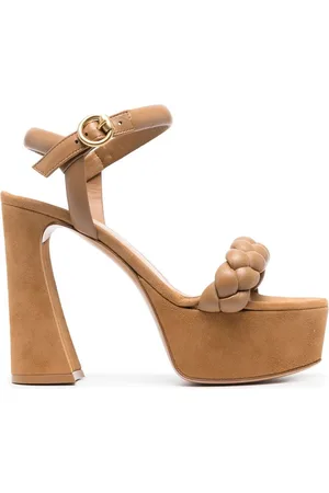 Gianvito Rossi Maddy 115mm plateau-sandaler i ruskind