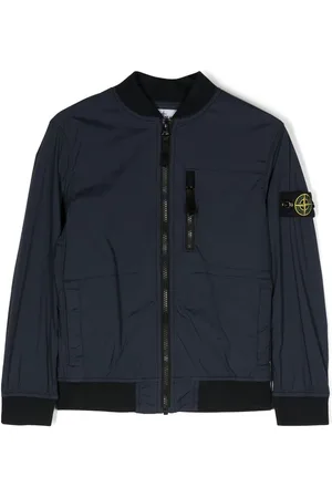 Stone Island Bomberjakke med logomærke og lynlås