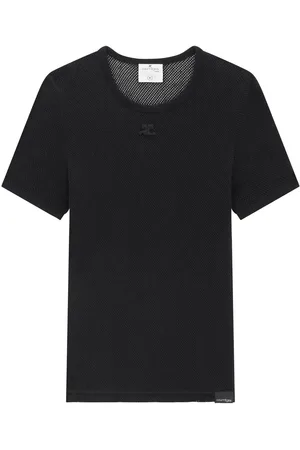 Courrèges T-shirt i mesh med rund hals