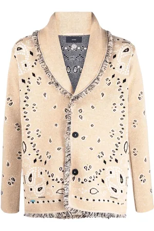 Alanui Strikket cardigan i jacquard med bandanatryk
