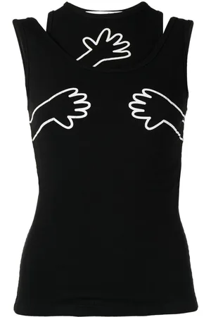 Natasha Zinko Tanktop med grafisk tryk og udskæringsdetalje