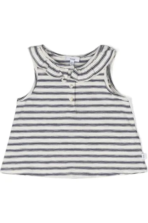 KNOT ærmeløs bluse med striber