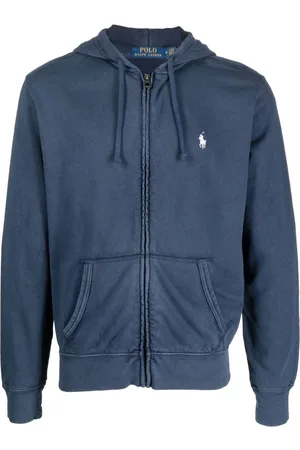 Ralph Lauren Hættetrøje med logobroderi, lynlås og snørelukning