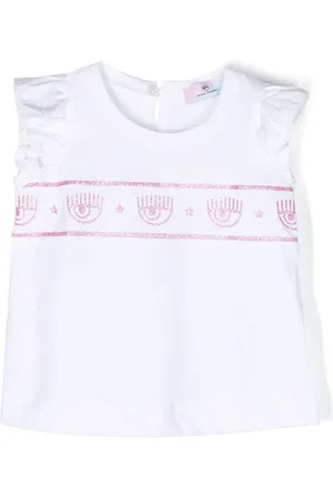 Chiara Ferragni Frynset T-shirt med Eyelike-tryk