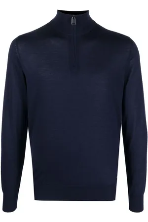 BRIONI Sweater med høj hals og kort lynlås