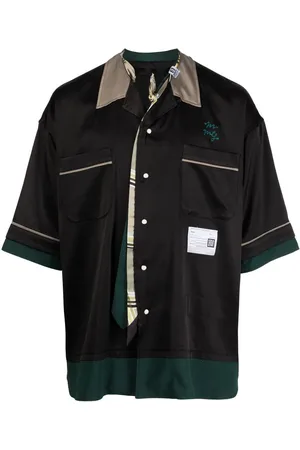 Maison Mihara Yasuhiro Bowling-skjorte med broderi