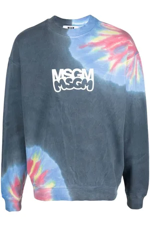 Msgm Sweatshirt med logo- og batiktryk
