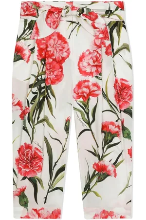 Dolce & Gabbana Bukser med blomstertryk og bælte