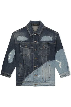 Dolce & Gabbana Jeans med denim-patchwork og slitageeffekt