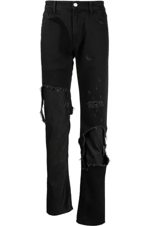 RAF SIMONS Jeans med smal pasform og slitageeffekt