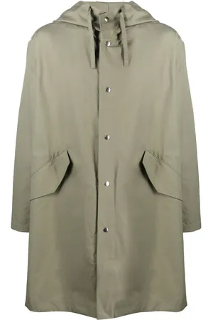 Jil Sander Frakke med hætte og logotryk bagpå