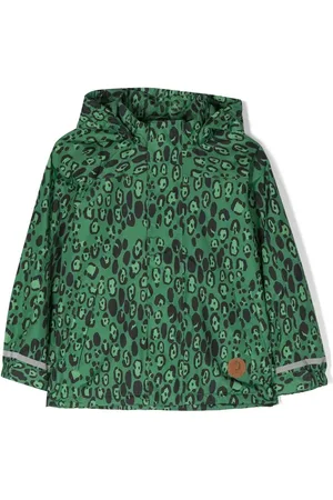 Mini Rodini Edelweiss regnjakke med leopardtryk