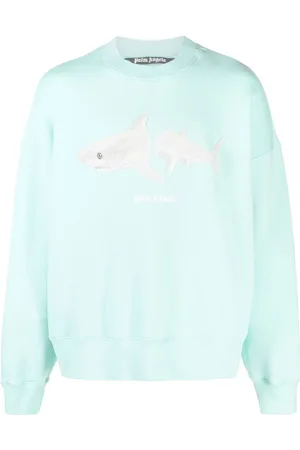 Palm Angels Sweatshirt i bomuld med hajbroderi