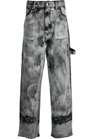 DARKPARK Højtaljede jeans med bleget effekt