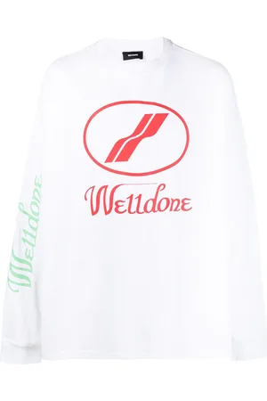 We11 Done Langærmet T-shirt med logotryk