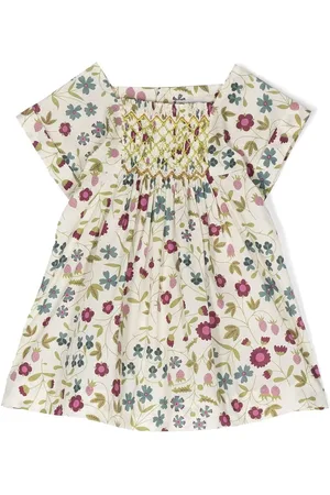 BONPOINT Pais smock-kjole med blomstret tryk
