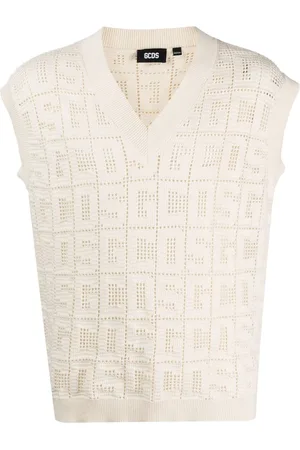 GCDS Vest i macramé med monogram