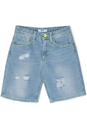 Msgm Shorts i denim med slitageeffekt