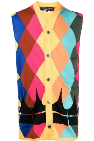 Comme des Garçons Argyle-intarsiastrikket cardigan