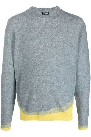 Ermenegildo Zegna Ribstrikket sweatshirt med rund hals