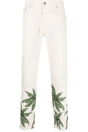 Palm Angels Jeans med lige ben og palmetryk