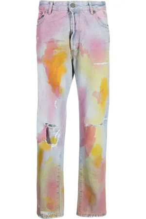 Palm Angels Jeans med smal pasform og batiktryk