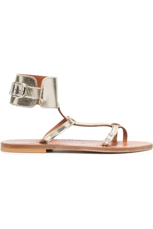K jacques Metallisk finish sandaler med ankelrem