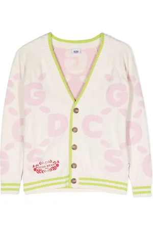 GCDS Cardigan med præget logotryk