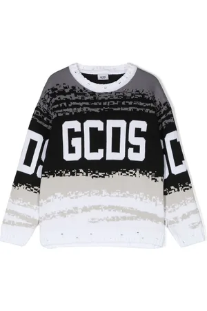 GCDS Intarsiastrikket sweatshirt med logo