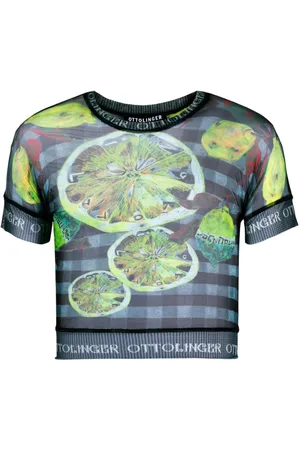 OTTOLINGER Cropped T-shirt med citron-tryk