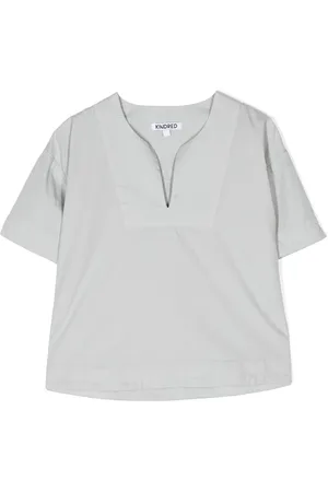 Kindred Kortærmet bluse med delt halsudskæring