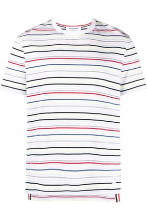 Thom Browne Stribet T-shirt med korte ærmer