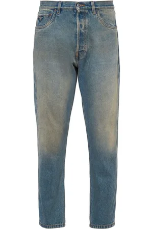Prada Jeans med lige pasform og slitageeffekt